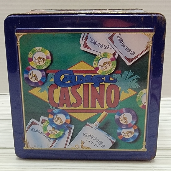 Joe Camel Cigarettes Poker Chips Cards Advertising Tin Storage Container - Picture 11 of 16